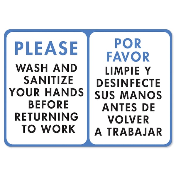 Public Safety, 48" Height, Decal, 36" x 48", Please Wash And Sanitize, Please Wash And Sanitize